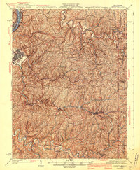 preview thumbnail of historical topo map of Cameron, WV in 1942