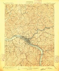 preview thumbnail of historical topo map of Kanawha County, WV in 1909