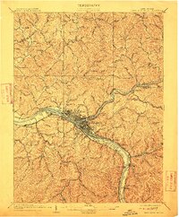 1909 Map of Charleston, WV, 1912 Print