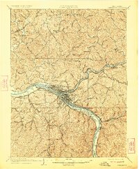 preview thumbnail of historical topo map of Charleston, WV in 1909