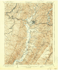 1909 Map of Beverly, WV, 1942 Print