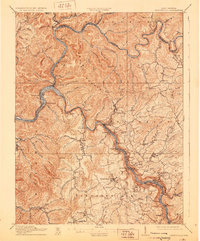 1910 Map of Ansted, WV, 1929 Print