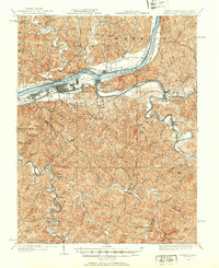 1901 Map of Guyandot, 1953 Print