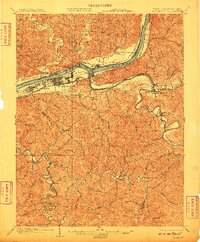 1902 Map of Guyandot, 1910 Print