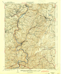 1925 Map of Aurora, WV, 1942 Print