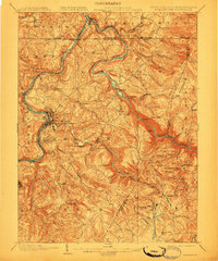 1902 Map of Morgantown, WV, 1910 Print