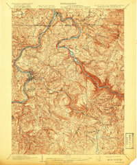 1902 Map of Cheat Lake, WV, 1918 Print