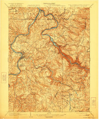 1902 Map of Morgantown, WV, 1922 Print