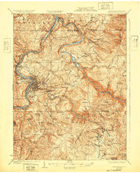 1925 Map of Morgantown, WV, 1932 Print