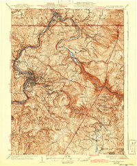 1933 Map of Morgantown, WV, 1942 Print