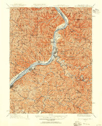 1924 Map of New Martinsville, WV, 1956 Print