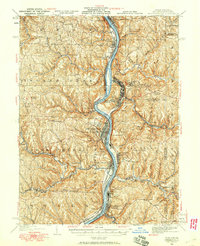 1935 Map of Steubenville, 1958 Print