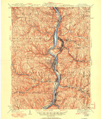 1942 Map of Steubenville, 1950 Print