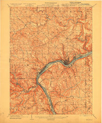 1904 Map of Wellsville, 1915 Print