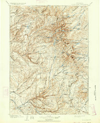 1901 Map of Cloud Peak, 1934 Print