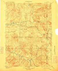 1902 Map of Mt Leidy, 1911 Print