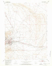 1953 Map of Rawlins, WY, 1976 Print