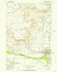1951 Map of Riverton, WY, 1953 Print