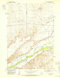 Download a high-resolution, GPS-compatible USGS topo map for Y U Bench NE, WY (1953 edition)