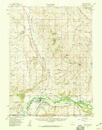1957 Map of Baggs, WY, 1958 Print