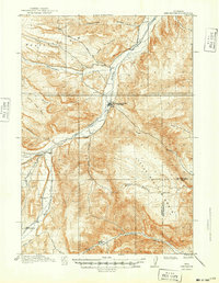 1913 Map of Meeteetse, 1949 Print