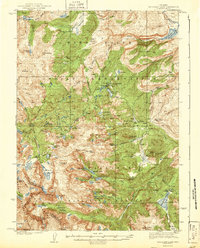 Download a high-resolution, GPS-compatible USGS topo map for Moccasin Lake, WY (1943 edition)