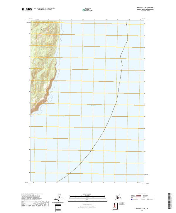2021 Map of Afognak A-0 NE, 2021 Print