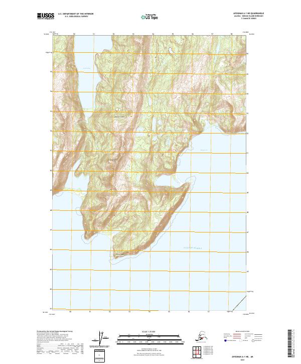 USGS Topographic Map – Afognak A-1 NE