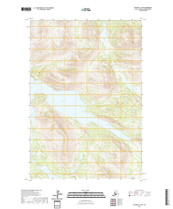 2021 Map of Afognak A-3 NW, 2021 Print