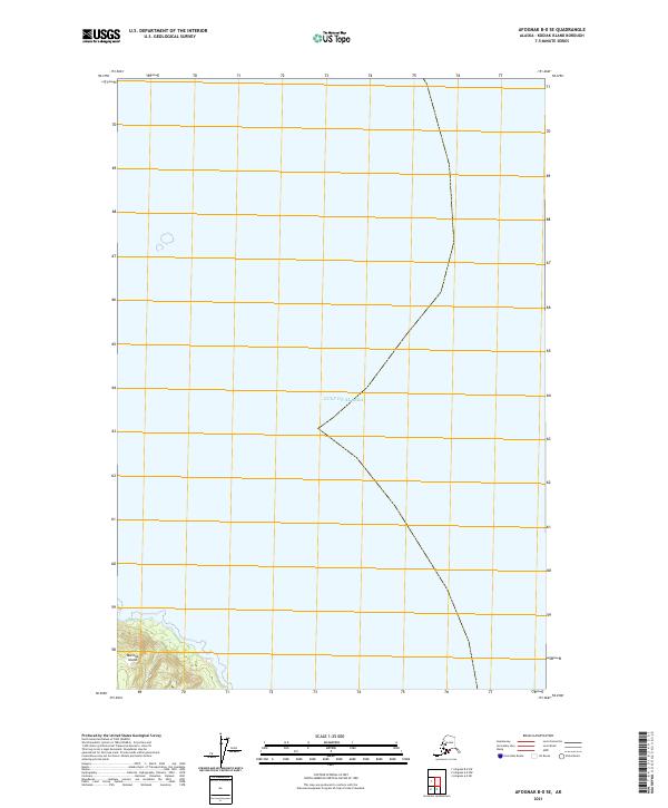USGS Topographic Map – Afognak B-0 SE