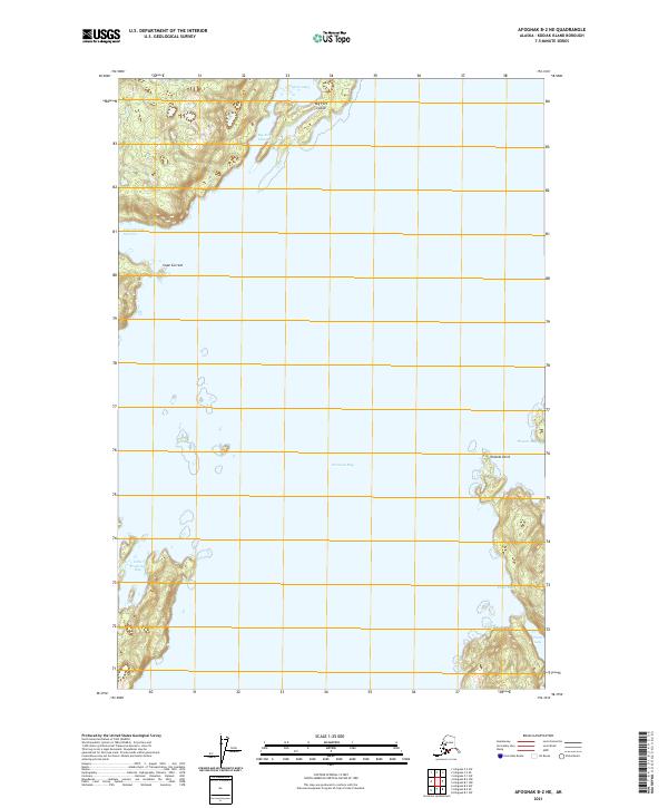 USGS Topographic Map – Afognak B-2 NE