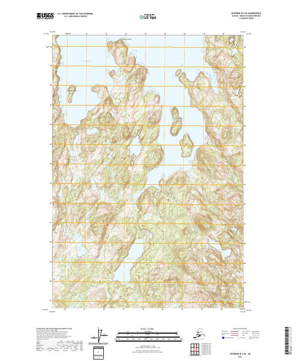 USGS Topographic Map – Afognak B-2 SE
