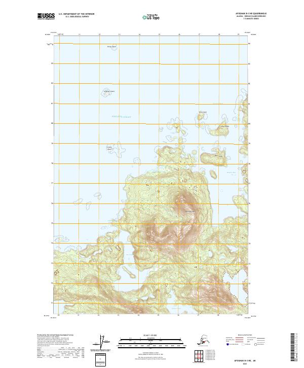 USGS Topographic Map – Afognak B-3 NE