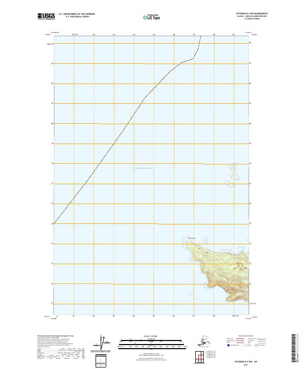 USGS Topographic Map – Afognak B-3 NW