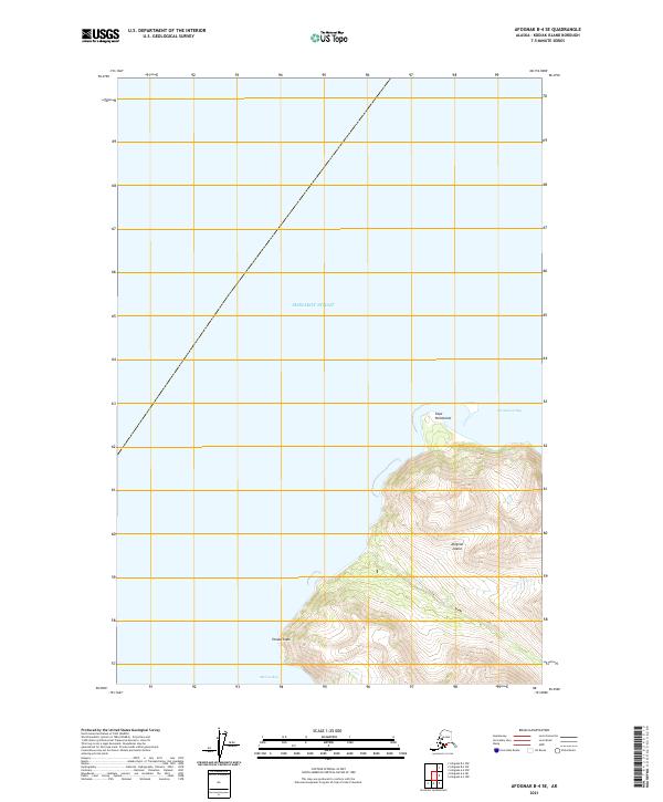 USGS Topographic Map – Afognak B-4 SE