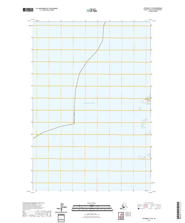 2021 Map of Afognak C-3 SE, 2021 Print