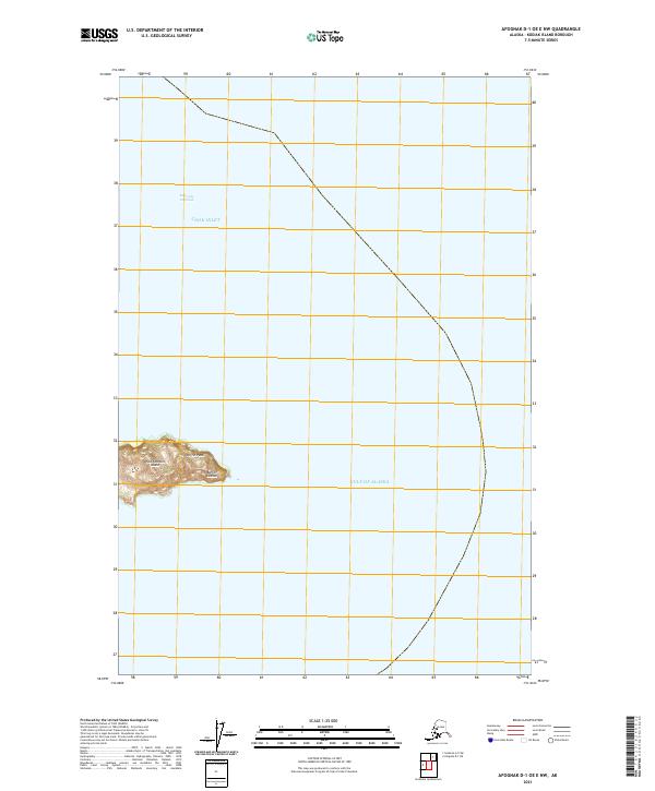 2021 Map of Afognak D-1 OE E NW, 2021 Print