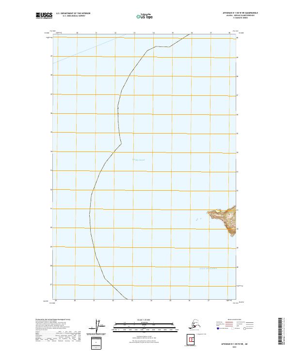 2021 Map of Afognak D-1 OE W NE, 2021 Print