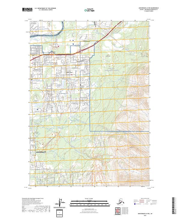 USGS Topographic Map – Anchorage A-8 NE