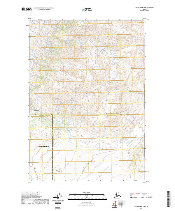 USGS Topographic Map – Anchorage B-4 NW