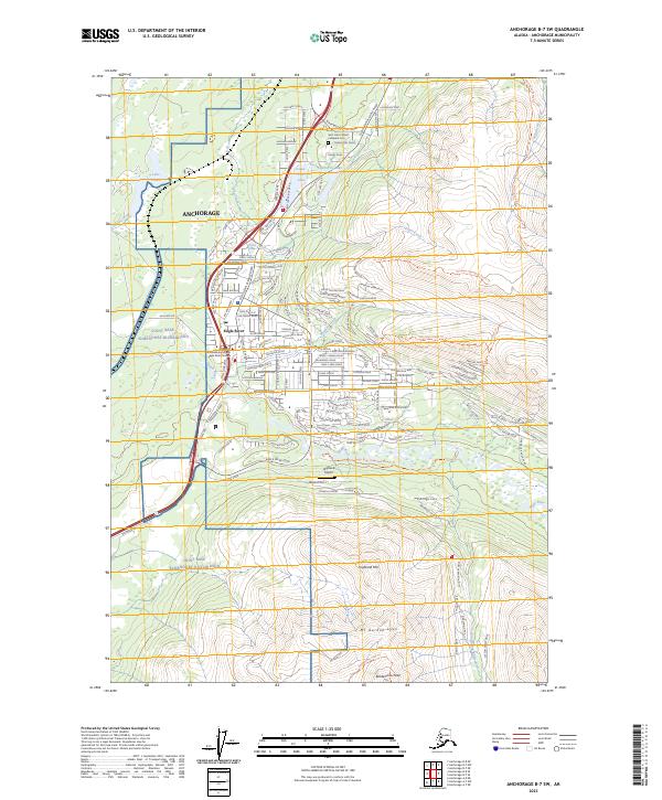 USGS Topographic Map – Anchorage B-7 SW
