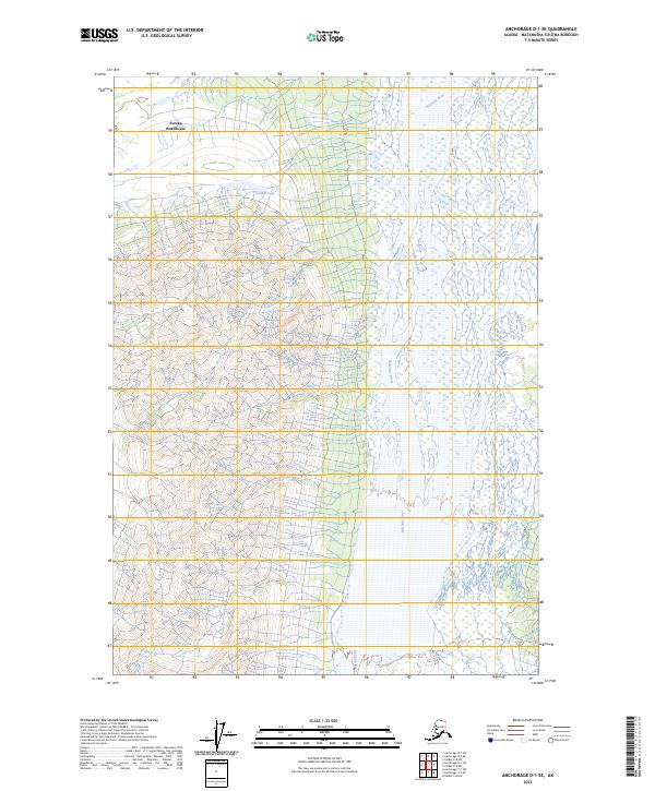 USGS Topographic Map – Anchorage D-1 SE
