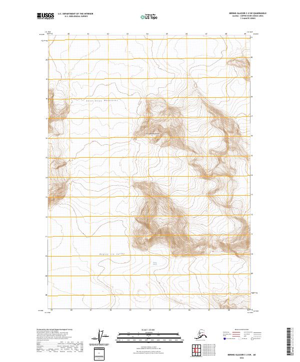 2024 Map of Bering Glacier C-2 SW, 2024 Print
