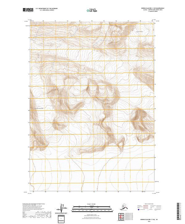 2024 Map of Bering Glacier C-3 NE, 2024 Print