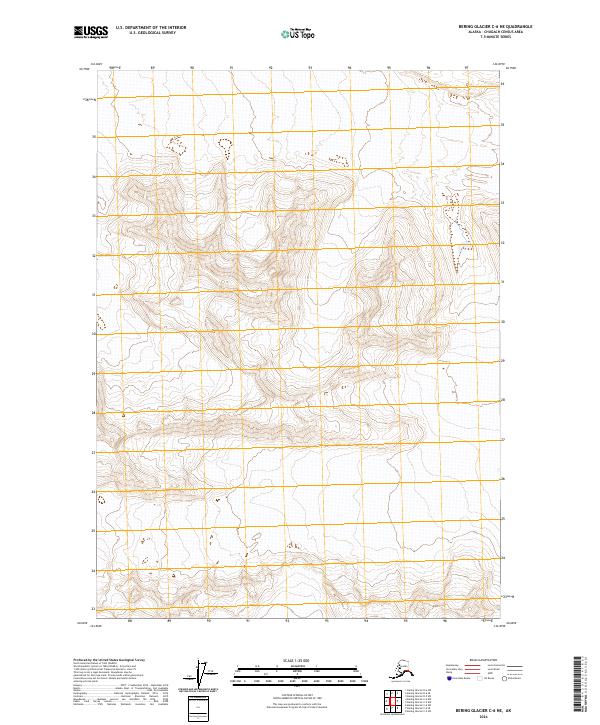 2024 Map of Bering Glacier C-6 NE, 2024 Print