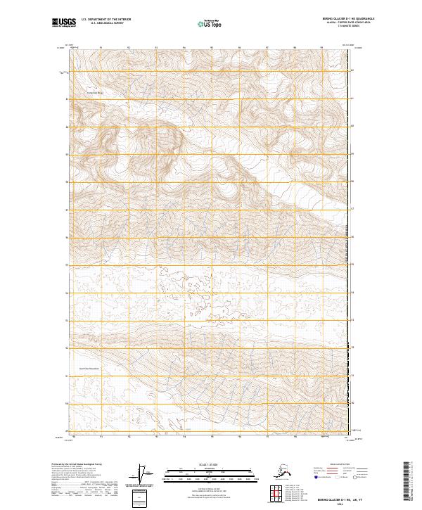2024 Map of Bering Glacier D-1 NE, 2024 Print