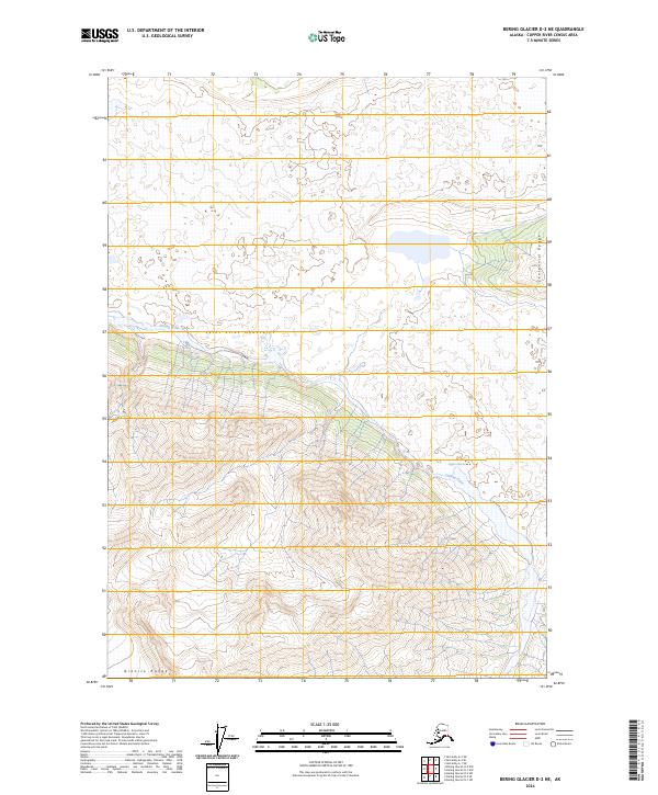 2024 Map of Bering Glacier D-2 NE, 2024 Print