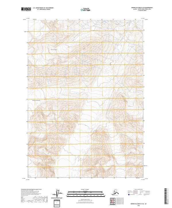 2024 Map of Bering Glacier D-2 SE, 2024 Print