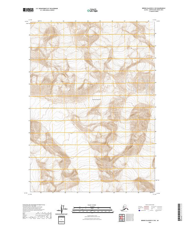 2024 Map of Bering Glacier D-2 SW, 2024 Print