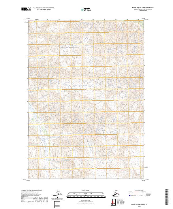 2024 Map of Bering Glacier D-3 NE, 2024 Print